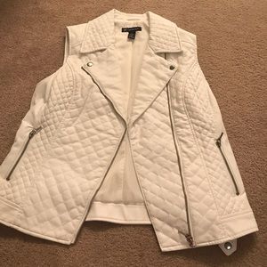 White INC Leather vest size medium